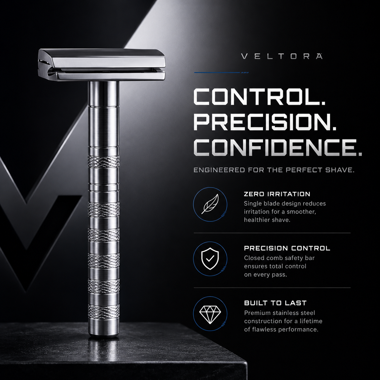 VELTORA VANTIS™ Precision Shaving Without Irritation — From The First Pass
